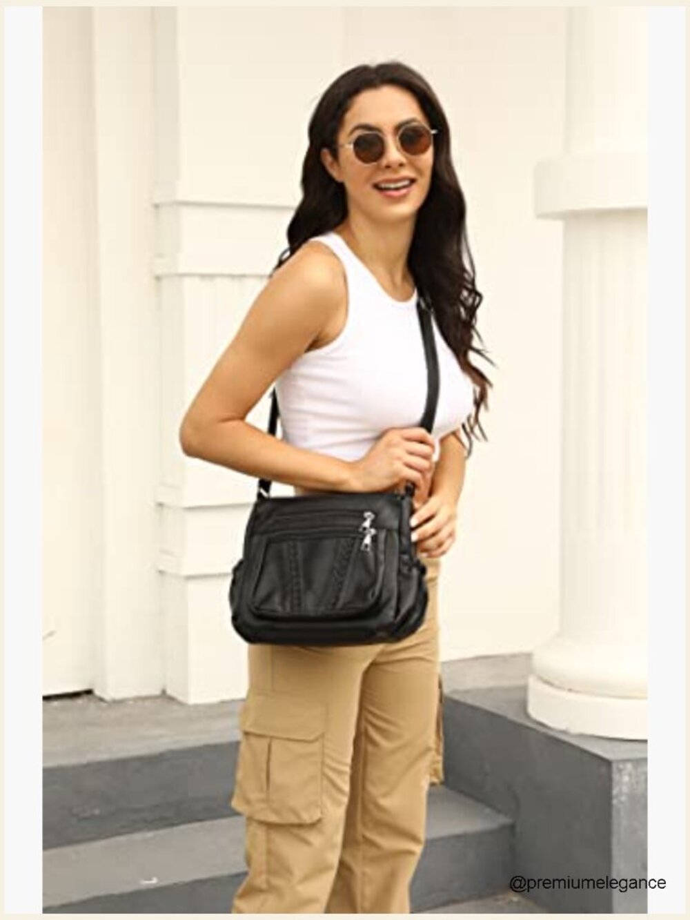 PU Leather Crossbody Bag with Multiple Pockets - Lightweight Shoulder Bag - Picture 2 of 7